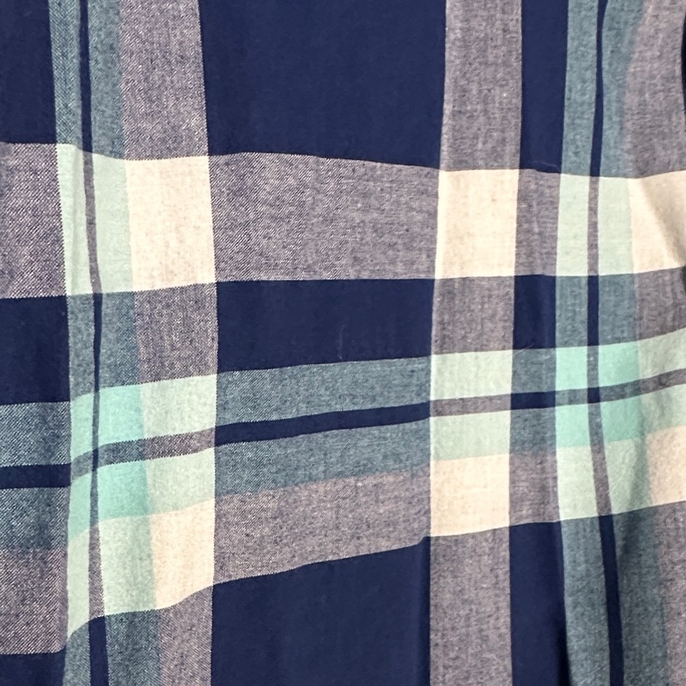 Old Navy Men's Blue and White Checkered Shirt 2XL Slim Fit - Picture 3 of 6